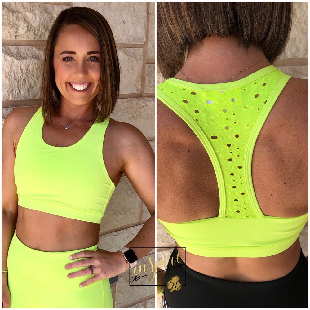 Neon Yellow Sports Bra